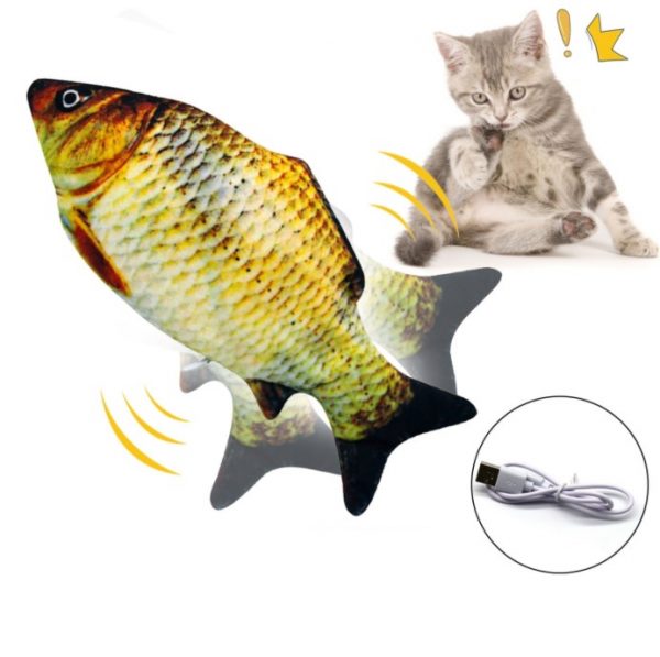 Kedi Oyuncağı Hareketli Şarjlı Peluş Balık 2